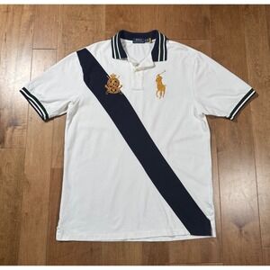 Polo Ralph Lauren Big Pony Crest Mesh Polo Shirt Preppy Mens LT/GL Casual Formal